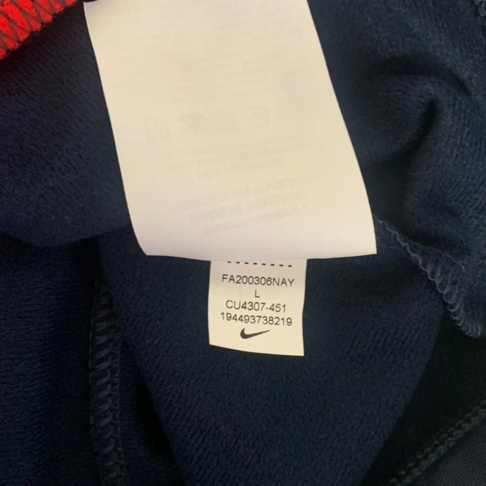 Nike Men's Size Large Track Jacket Full Zip Pockets Red White Blue‎ CU4307-451